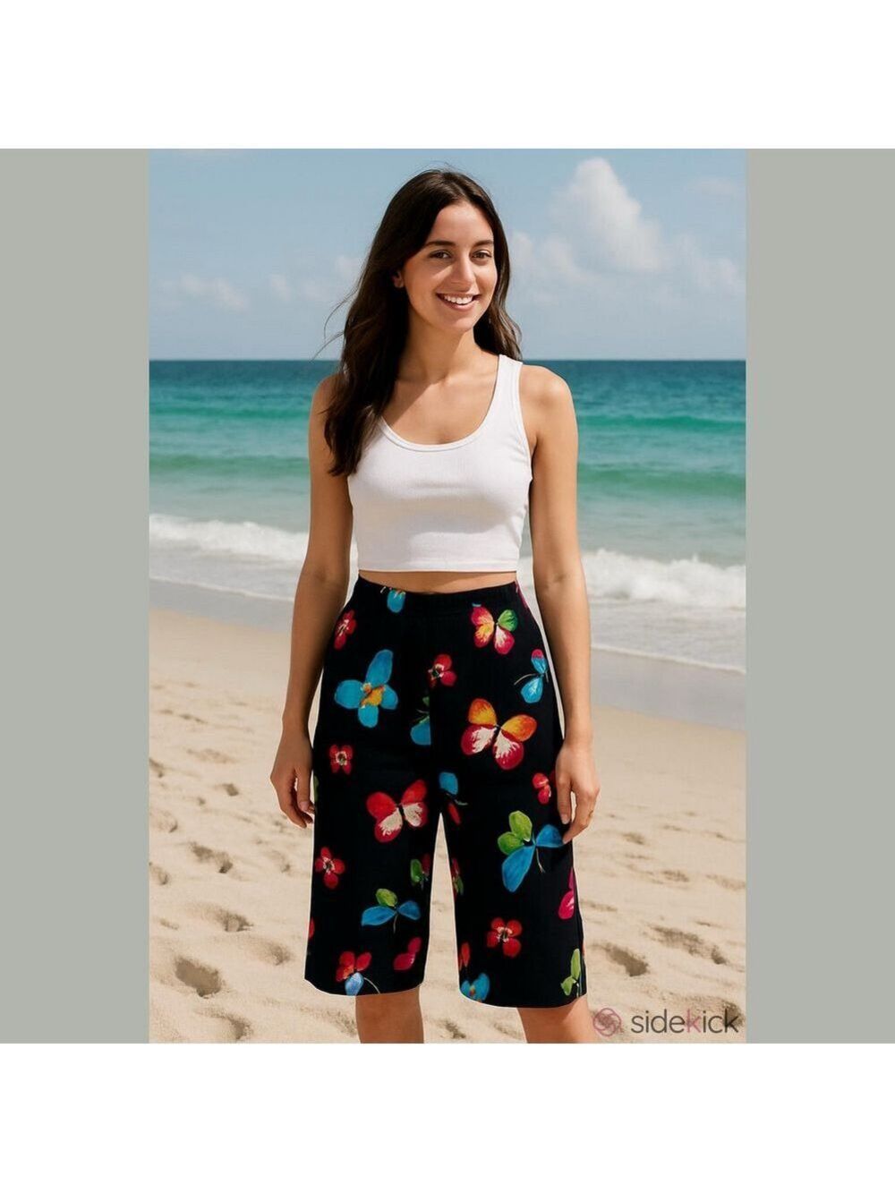 Vintage Butterfly cropped pants butterflies rainbow cottagecore cruise tropical